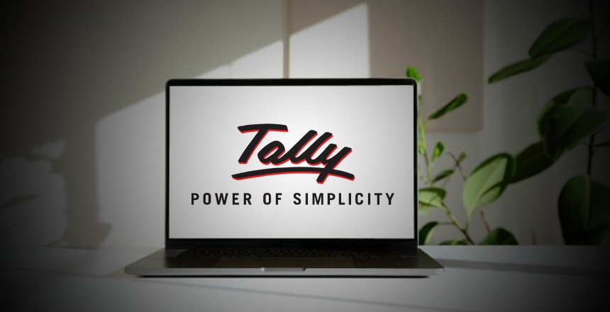 Tally software displayed on a laptop